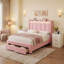 Ensemble de chambre à coucher 3 pièces, lit de rangement rembourré avec tablette ouverte, 2 tables de chevet avec 3 tiroirs-1430836525-1419683455