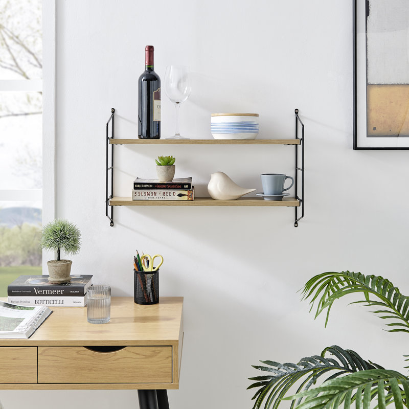 Umeizu 2 Tier Bracket Accent Shelf, Chestnut