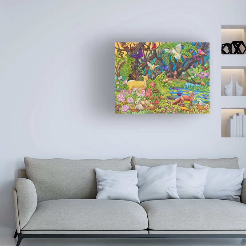 «Forest Animals» par Andrea Strongwater - impression sur toile tendue, H 24 po x l 32 po x P 2 po