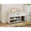 Banc de rangement pour chaussures de 39 po avec coussin, compartiment de rangement à plateau relevable et étagère à chaussures ouverte à 2 niveaux, banc d'entrée en bois pour chambre à coucher ou vestibule-122430270