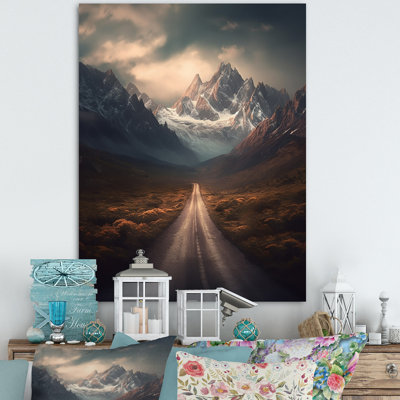 Endless Roads To Misty Snow Mountains I - Meadow, art mural