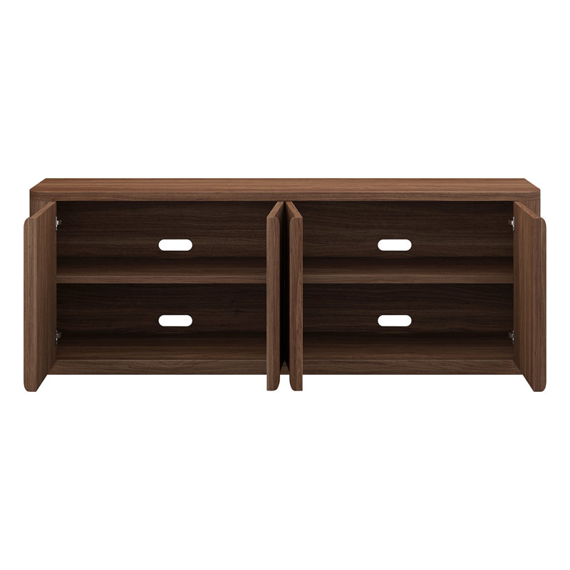 Vance Rectangular TV Stand for TV's up to 78" in Satin Walnut, Satin Walnut