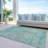Machine Washable Indoor/Outdoor Claudian ACN1237 Teal Rug-103708922