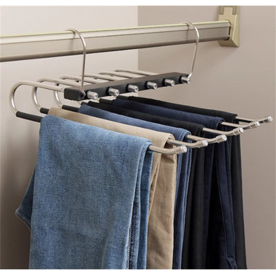 Cintre pour pantalons pliable en acier inoxydable
