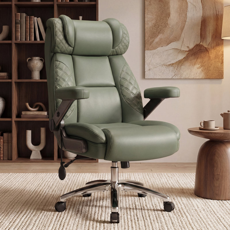 Joulon Ergonomic Tufted Big Tall  Adjustable Lumbar Support Executive Office Chair 500lbs, Green