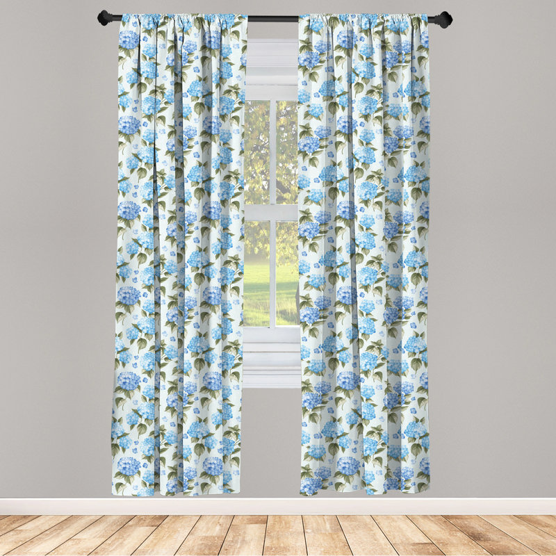 Flower Semi-Sheer Rod Pocket Curtain Panels, 28" x 84"