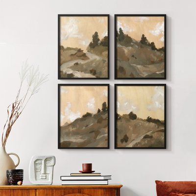 «Stone Brush II», ensemble de 4 reproductions encadrées