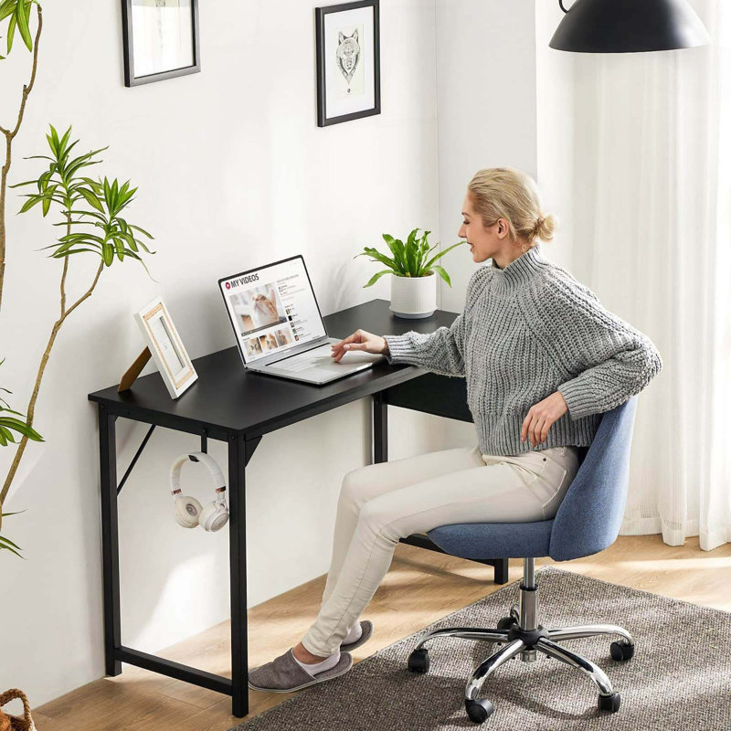 Bureaux de travail modernes en bois de style simple avec rangement, Noir
