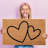Sheltered Coconut Door Mat Printed Hearts 30x18 Natural