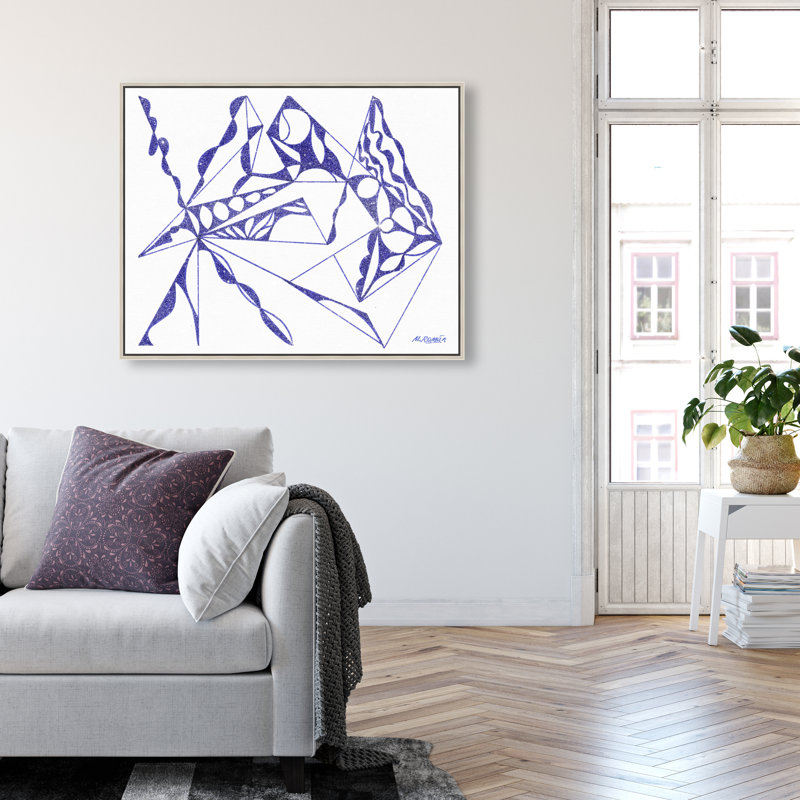 Manuel Roman - Blue Quartz Print by Oliver Gal, 37"H x 46"W, Silver Floater Frame
