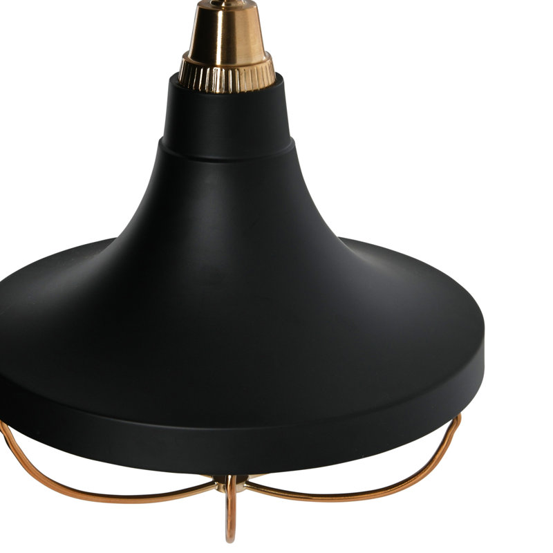 Luminaire suspendu bol 1 lumière, Laiton / Noir