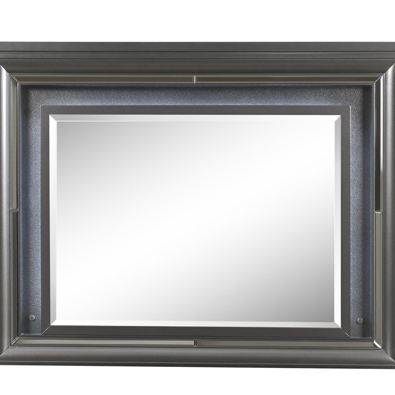 Mladenko Metallic Gray Finish Mirror W/Led