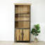 VIP Wood 79 in. Brown Shelving with Bottom Cabinet and Wireframe Accent-193453357