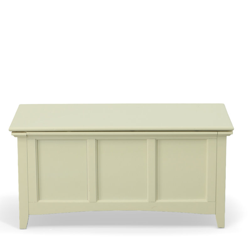 Banc de rangement rustique crème L 39 po x l 19 po x H 18 po avec couvercle à charnière et support de sécurité