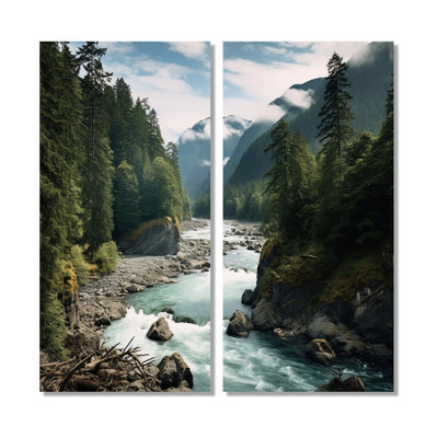 Washington Mount Rainier National Park III - Green Canvas Prints 2-Panels