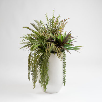 Antavia Faux Foliage Plant in Cement Pot