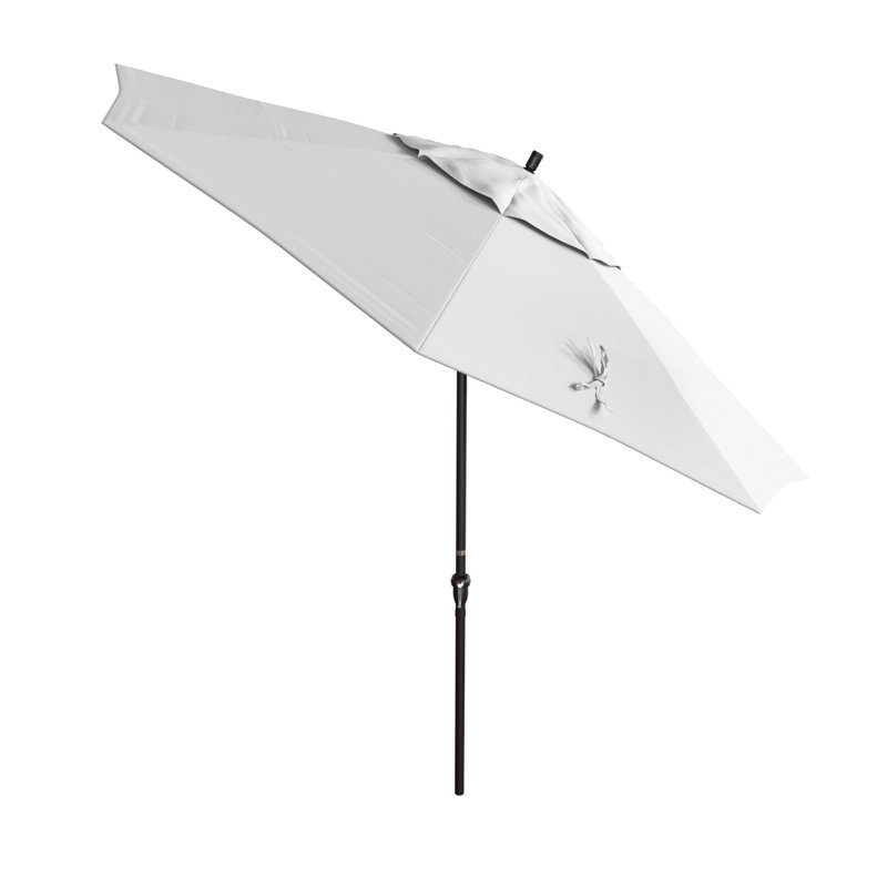 Parasol de patio 11 'en bronze avec inclinaison automatique et manivelle en Pacifica naturel, Naturel, Pacifique