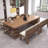 Tan Rectangular Solid Wood with 3 drawers desk-213974290