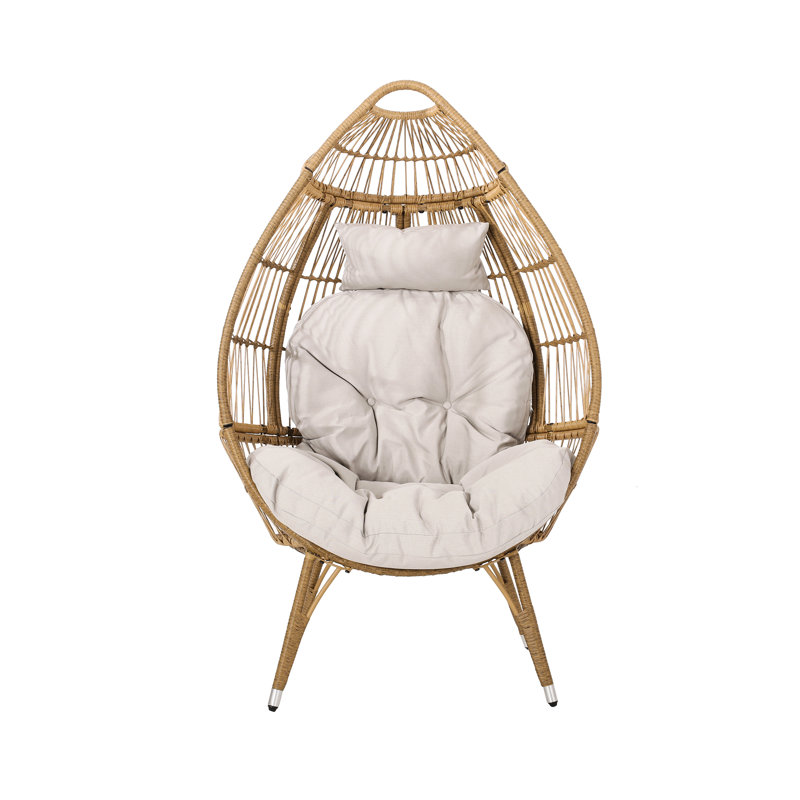 Fauteuil en forme de larme pour profiter du plein air - Magnifique naturel avec siège confortable tissé en brun