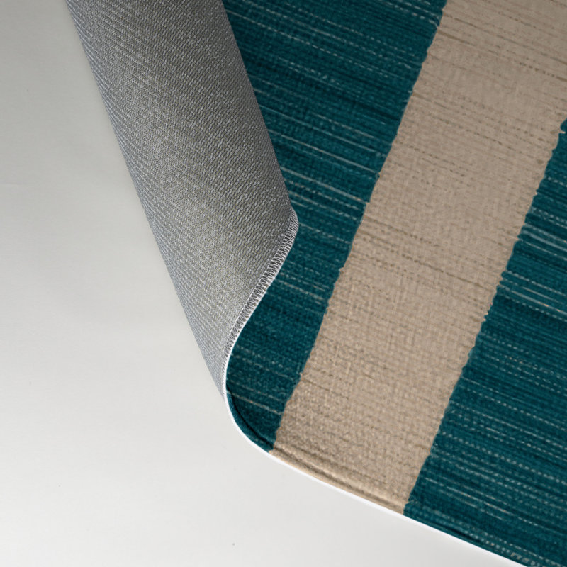 Tapis intérieur / extérieur vert HorizontalStripes, Rectangle 9 pi x 12 pi