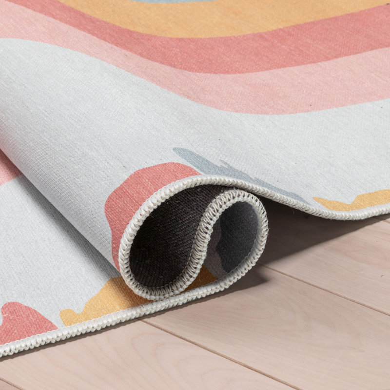 Tapis pour enfant à tissage plat multicolore Asusena, Rectangle 5 pi x 7 pi