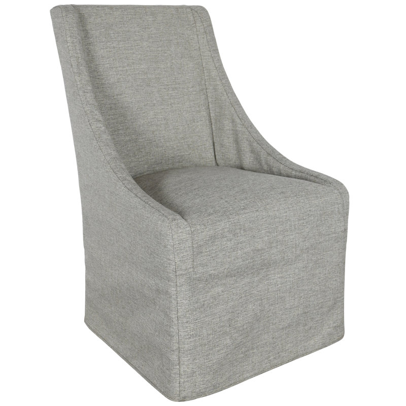 Seneca Upholstered Dining Chair, Grey Basketweave