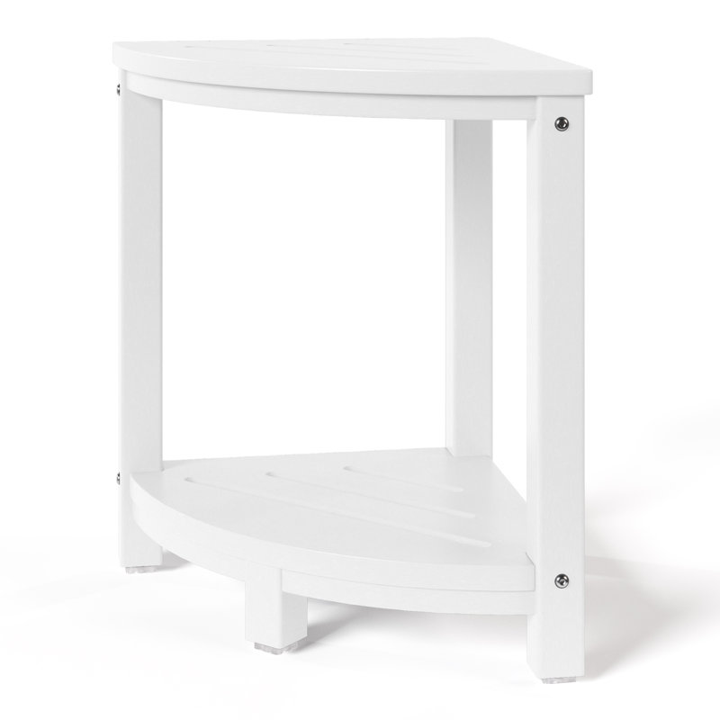 Banc de douche en poly, Blanc