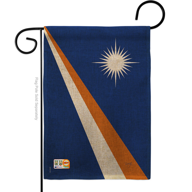 Mélange de polyester 2 côtés 18,5 x 13 po îles marshall drapeau de jardin