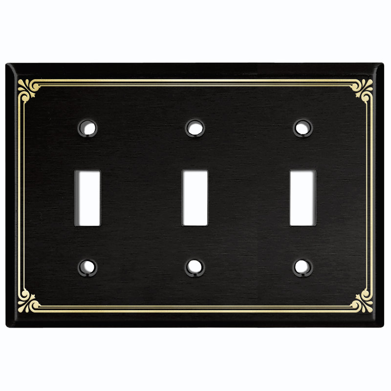 Patterned 3 - Gang Toggle Light Switch Standard Wall Plate