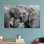 «Elephant Mom and Baby», impression sur toile, décor moderne élégant, 1P