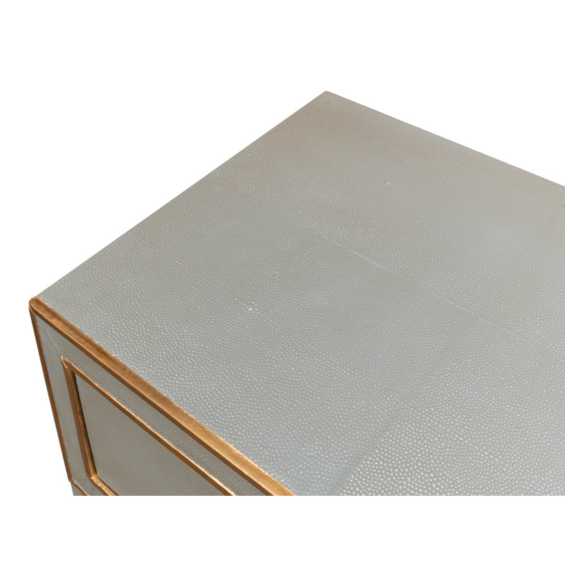 Shagreen 1 - Drawer Solid Wood Nightstand, Storm Gray
