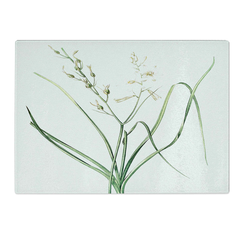Tempered Glass St Bernard's Lily by Pierre-Joseph Redoute Chopping Board, 39 cm W x 28.5 cm L