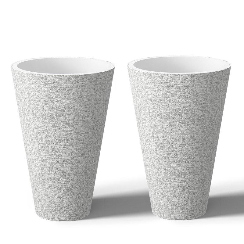 Aftina Pot Planter, 13" H x 8.6" W x 8.6" D, White