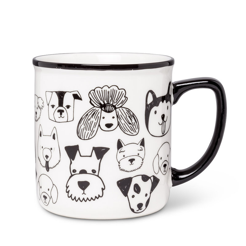 Set Of 4 Simple Dog Faces Mug