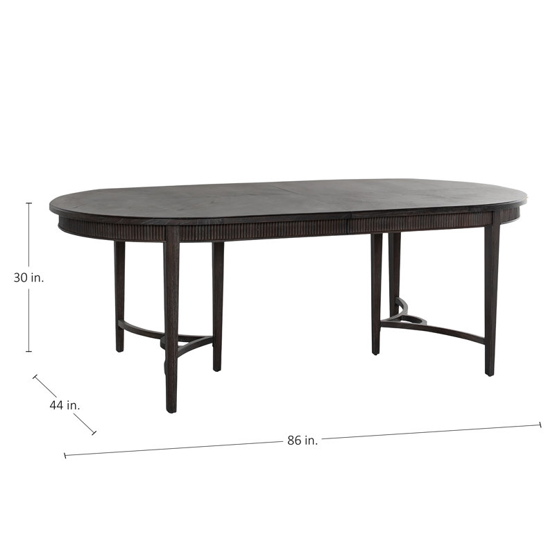 Whitlock Extendable Solid Wood Dining Table, Cerused Forest Black