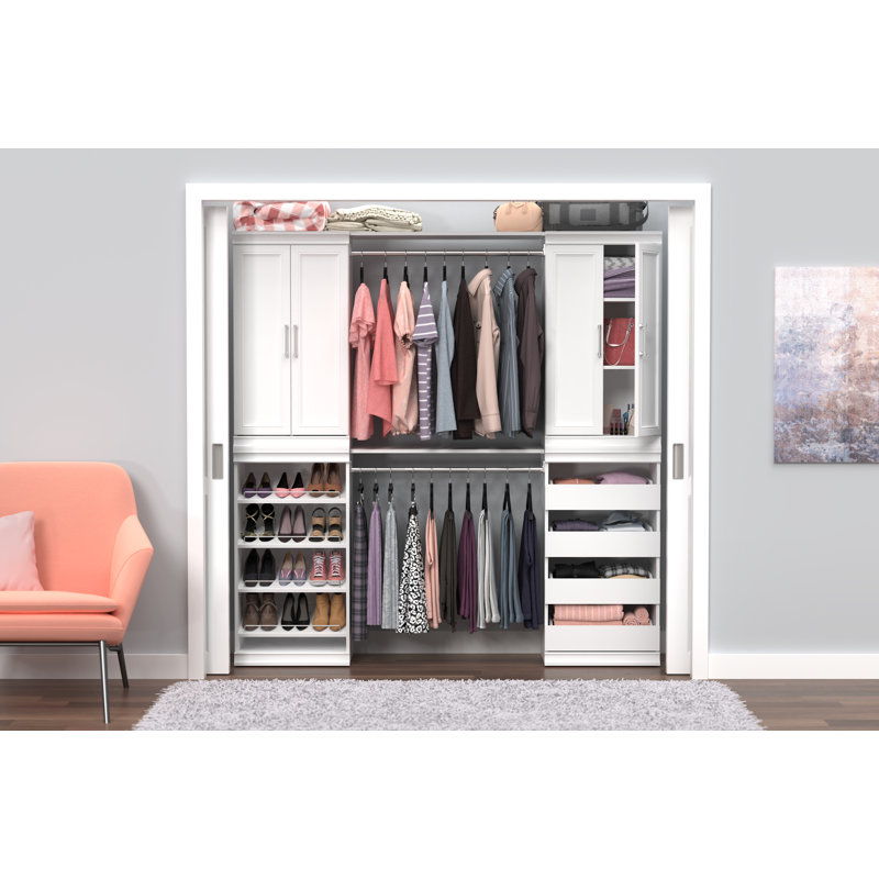 Système de rangement modulaire l 69 po - l 91 po avec portes