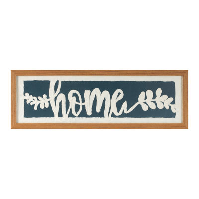 Plaque florale encadrée sous verre L 24 po