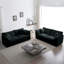 Canapé confortable 3 pièces: style maison. Canapés 2 places X &. Chenille noire. Cadre en bois. Haut tissu. Rembourrage en éponge de qualité. Sièges confortables. Ensemble de chenille facile à assembler: canapé surdimensionné