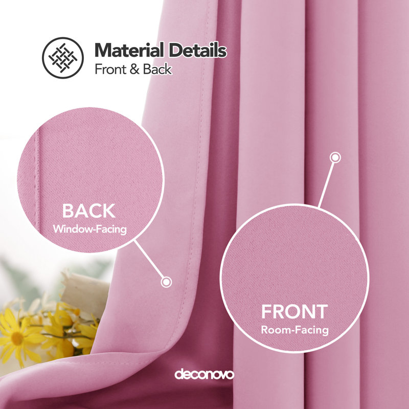 Brynnli Eyelet Blackout Thermal Curtains, 117cm W x 183cm D, Pink
