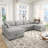 130'' Upholstered Sectional, U-Shaped Modular Sofa-530181647