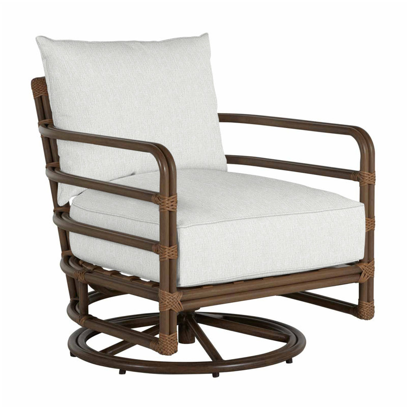 Malibu Swivel Patio Chair with Cushions, Bali Pearl, Welt