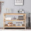 Console rustique à 3 niveaux de 122 cm de long, idéale pour l'entrée, le corridor et le salon. Conception polyvalente, adaptée à plusieurs espaces, en bois, avec beaucoup d'espace de rangement.