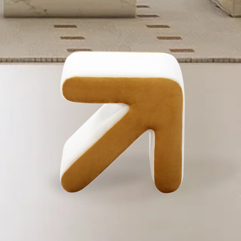 Tabouret d'appoint en bois massif et manufacturé, Beige/Or