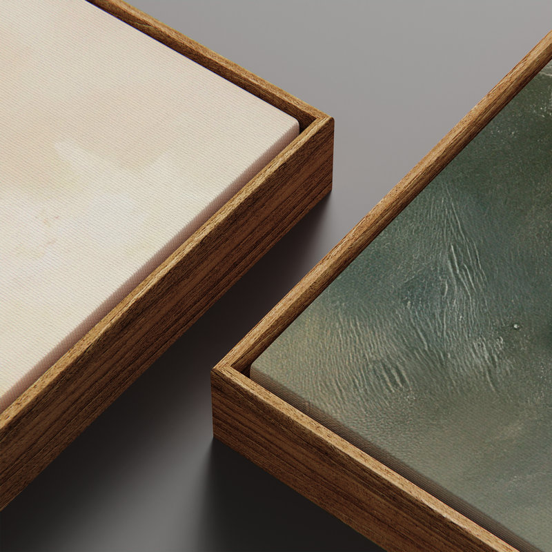 «Vintage Landscape Wall Art», ensemble de 2 toiles encadrées 20 x 60 pouces, Naturel