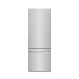ZLINE 30 in. Built-In Refrigerator in Black Stainless with Graphite Gray Interior