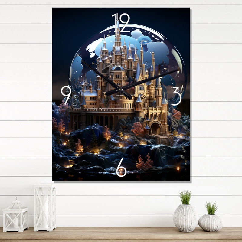 Enchanted Fortress II - Castles Wall Clock Oversized, Small