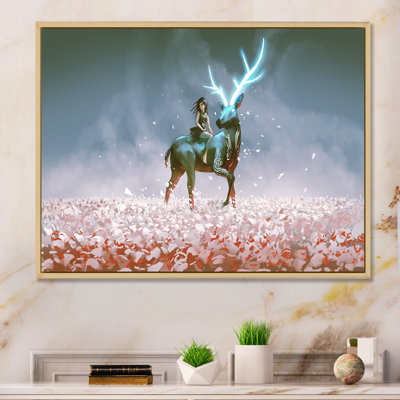 «Video Girl Young Girl With Her Magic Deer», reproduction sur toile
