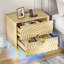 2-Drawer Bedside Table With Built-In Outlets And Human Sensor Light-882099146