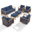 Allcot Outdoor 7-Person Sofa Seating Group With Swivel Glide Chair With Cushions-1043849700-1043849701