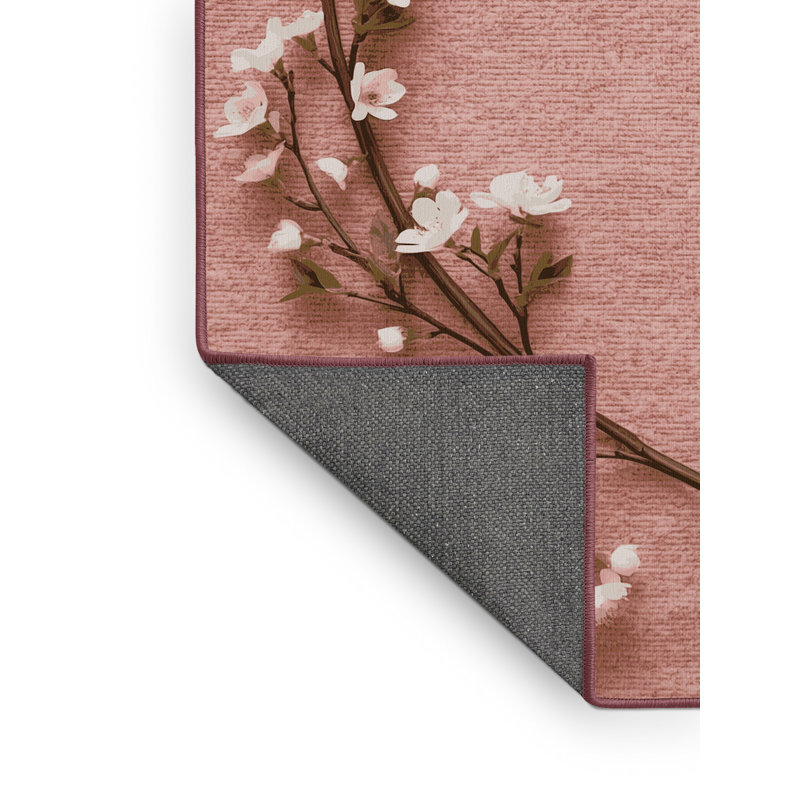 Soft Plush Everitt Easter Modern & Contemporary Abstract Area Rug in Beige – Rose Binding, 8x10